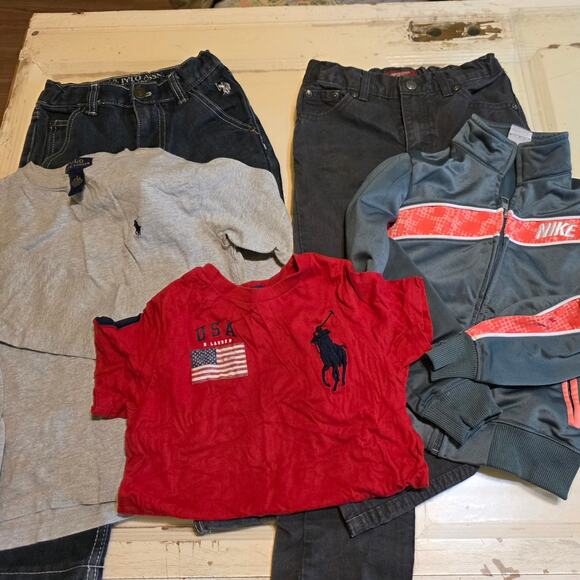 Boys size 6 bundle Nike jacket 2 polo shirts 2 pair jeans excellent condition - Picture 1 of 16